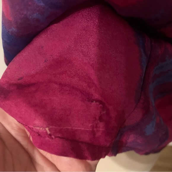 Mossino Watercolor Sleeveless‎ Blouse Medium Pink Blue - Picture 5 of 7